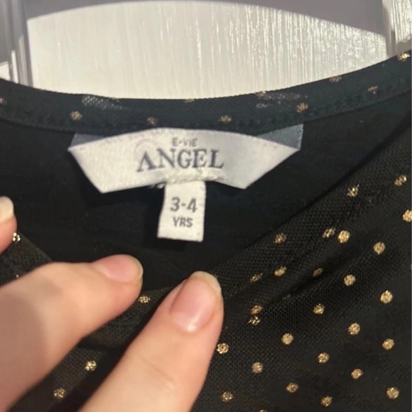 Black Polka Dot Kids Dress - Picture 4 of 6